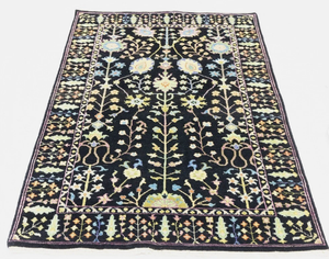 Alfombra de Lana Anudada a Mano con Diseño Floral, Alfombra para Dormitorio, Cocina, Habitación Infantil, Tamaño Personalizado 6x9, Juego Colorido para Decoración del Hogar - Product Image 1