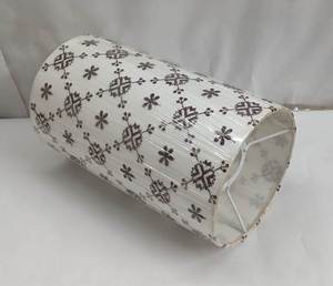 Abat-jour cylindrique en tissu de lin mélangé, léger, fait main, moderne, brodé, avec anneau inférieur E27 pour hôtel, vente chaude - Product Image 3