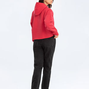 OEM personalizado Logotipo de manga larga de las mujeres sudaderas con capucha de moda sólida de invierno Tops para la venta al por mayor - Product Image 2