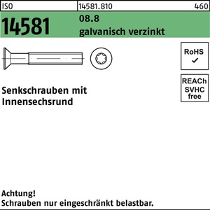 Senkscrew ISO 14581 ISR M8x16 T45 8.8 <b>Screws</b> 200-Piece Pack - Product Image 1