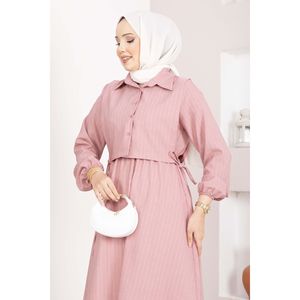 Conjunto de Vestido de Crepé Rosa a Rayas con Bolero, Talla XXS/XS, Conjunto de Dos Piezas con Shorts a Juego para Primavera/Verano - Product Image 2