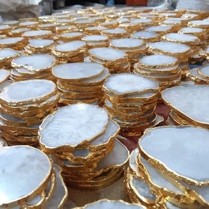 จานรองแก้วหินอาเกตธรรมชาติขัดเงาสไตล์รักกันน้ำกำหนดขนาดเองได้ - Product Image 3