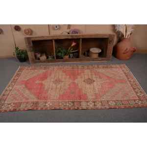 พรมสีเบจสไตล์โบฮีเมียนสไตล์วินเทจสไตล์ตุรกี3.8 x 7.6ft พรมขนแกะสำหรับห้องโถงห้องนอนพรมสี่เหลี่ยม - Product Image 4