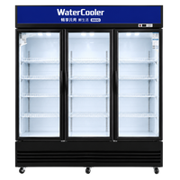Refrigerador Comercial de 1200L para Restaurante, 3 Puertas de Vidrio, Temperatura Única, Control Digital, Enfriamiento por Aire
