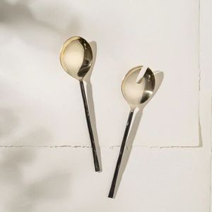 Ensemble de salade en métal réutilisable et durable avec poignées ergonomiques adaptées aux restaurants et au service quotidien de la salade - Product Image 1