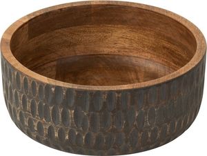 Elegant Handcrafted Wooden <b>Bowl</b> with <b>White</b> Stripes Decorative <b>Serving</b> <b>Bowl</b> for Kitchen Dining Table and Home Decor - Product Image 2