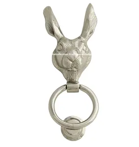 Pochoir de porte classique en forme de lapin pour maison, hôtel, Restaurant, bague en laiton poli, accessoires de porte, fenêtre, poignée de porte