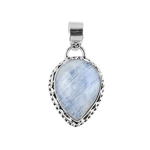 925 argent Sterling pierre de lune poire forme bleu couleur collier de pierres précieuses cadeau de mariage parfait pour l'amour avec 925 bijoux estampillés - Product Image 1