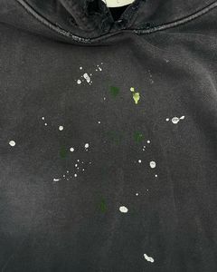 Sudadera de invierno Unisex para hombre, 100% de algodón de alta calidad, de gran tamaño, con hombros descubiertos, lavado ácido, Sudadera con capucha con patrón de salpicaduras - Product Image 3