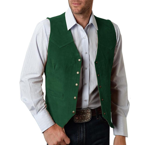 Gilet en cuir sans manches tendance de grande taille pour hommes Gilet en cuir de moto pour vente en ligne - Product Image 6