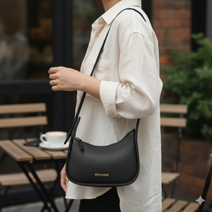 Sac à bandoulière en cuir véritable pour femme Sac à main de luxe Designer Fermeture éclair décontractée Écologique Utilisation quotidienne Sangle d'épaule - Product Image 2