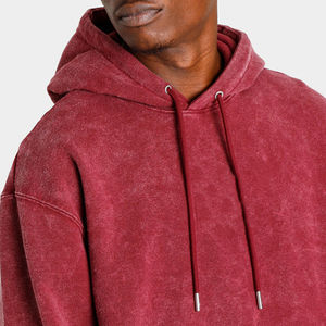 Sweat à capuche surdimensionné pour homme personnalisé, fermeture éclair, 3D, lourd, pour l'hiver, en polaire, impression en relief, 100% coton, anti-rétrécissement - Product Image 5
