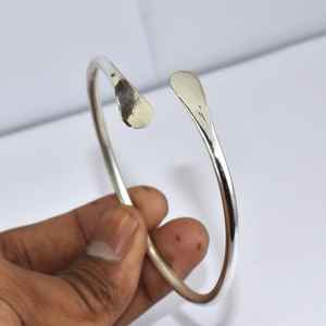 Bracelet réglable en argent sterling 925 naturel uni fait à la main pour femmes personnalisé - Product Image 5