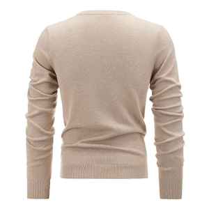 Cárdigan de punto de invierno para hombre, suéter informal de manga larga con botones de tela de punto suave de fábrica OEM, logotipo personalizado disponible - Product Image 5