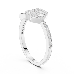 Anillo de Diamantes Personalizado al por Mayor para Mujer, Diseño Geométrico de Halo, Plata y Oro, Directo de Fábrica, OEM ODM - Product Image 3