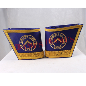 Hecho en fábrica Masonic Grand Lodge Gauntlets Gold Braid Regalia Bordado Mano Puños Lentejuelas Imán Accesorios para uniformes - Product Image 1
