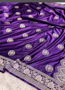 Pure Silk Banarasi Saree with <b>Blouse</b> Piece - Product Image 3