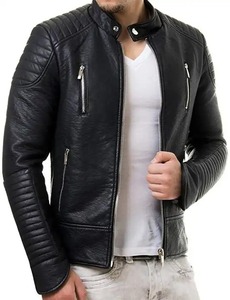 Veste en cuir la plus populaire pour hommes, qualité personnalisée, veste en cuir fabriquée au Pakistan, qualité supérieure, prix bon marché - Product Image 4