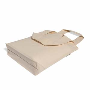 Stow-N-Go Organic Cotton Tote <b>Bag</b> Eco-Friendly Daily Use <b>Long</b> Rope Handle Screen Printing Letter Pattern for Advertising Gifts - Product Image 5