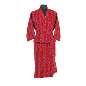 Wholesale 100% Cotton Kantha Long Jacket Hand-<b>Stitched</b> V-Neck Drawstring Closure Warm <b>Coat</b> & Robe for All Sizes Summer Use - Product Image 2