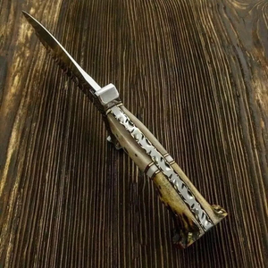 Cuchillo de Caza Personalizado Más Vendido con Hoja de Acero de Damasco y Mango de Madera de Hueso de Camello, Opción de Venta al por Mayor OEM ODM - Product Image 4