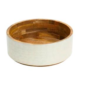 Ustensiles de cuisine ronds en bois de designer Bol de service à salade en bois Fabricant de bol de service à salade décoratif - Product Image 6