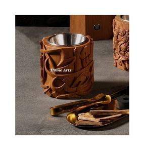 Brûleur Bakhoor en fer et bois avec boîte en acrylique Brûleur d'encens de qualité de luxe Dernière conception Forme personnalisée Mabkhar - Product Image 4