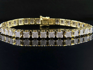 S925 Sterling <b>Silver</b> Gold Plated Moissanite Diamond Classic Bracelet <b>for</b> <b>Men</b> Handmade Iced Out Jewelry - Product Image 6
