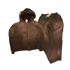 กางเกงวอร์มมีฮู้ดของผู้ชายกางเกงระบายอากาศได้ดีมีซิปสีจางเหมาะกับฤดูใบไม้ร่วงโลโก้ออกแบบได้ตามต้องการ460GSM - Product Image 6