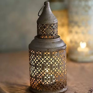 Soporte de farol marroquí antiguo, artesanía de Metal de hierro para decoración de Pascua para el hogar, mesa, vela de Navidad, Pilar, boda - Product Image 1