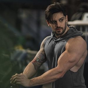 Slim Fit <b>Sleeveless</b> <b>Hoodie</b> for <b>Men</b> Lightweight Comfortable and Stylish for Sports Fitness or Lounge Wear - Product Image 2