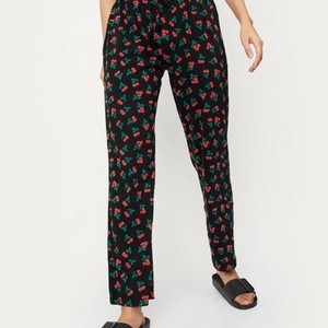 Pyjama femme 100% coton respirant Stone Wash Palazzo pantalon tissé usage domestique mode vêtements de nuit pour le printemps été - Product Image 3