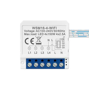 Interruptor de luz Tuya con control de energía, módulo de interruptor de relé WiFi de 1/2/3/4 entradas, 100-240V