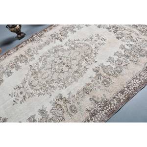 พรมตุรกี6 x 9.6ft วินเทจสีเบจสีน้ำตาลคลาสสิกพื้นที่ขนาดใหญ่ผ้าขนสัตว์ด้านหลังห้องโถงที่มีลวดลายนามธรรมเป็นรูปสี่เหลี่ยมผืนผ้าสำหรับห้องพัก - Product Image 5