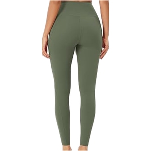 Nouveau style Leggings de yoga pour femme, couleur unie, taille haute, avec cordon de serrage, logo personnalisé, légers, respirants, séchage rapide, service OEM, haut de gamme - Product Image 2