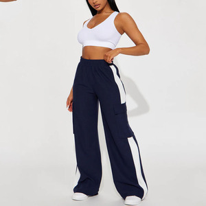 Pantalon décontracté respirant à fermeture éclair, jambe large, imprimé, taille haute, pour femmes et filles, vente en gros en plein air - Product Image 3