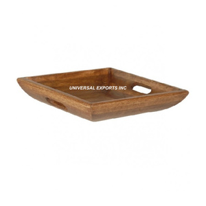 Plateau de service rond en bois de qualité supérieure, fait main, pour chocolats, plateau de service en bois classique et élégant - Product Image 3