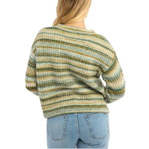 เสื้อสเวตเตอร์ลำลองฤดูหนาวคุณภาพสูงสำหรับผู้หญิง แบบหลวมๆ ลายปะติดปะต่อ ลายทาง ถักนิตติ้ง ขายส่งจากบังกลาเทศ - Product Image 2