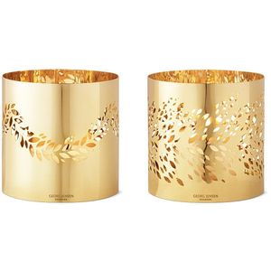 Candelabro de Metal Dorado con Diseño Floral y Orificios Calados, Estilo Geométrico Moderno, Decoración para el Hogar, Iluminación - Product Image 5