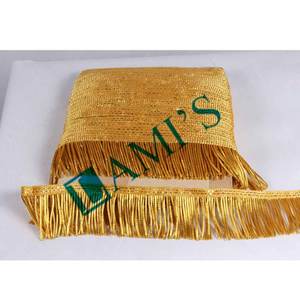 Wholesale Customizable French Thread Gold Bullion <b>Fringe</b> <b>Trim</b> Bead Decorative Material for Garment OEM Available - Product Image 1
