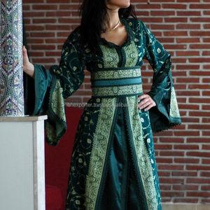 Recién llegado caftán/caftán con estampado de bloques y trabajo de encaje Venta caliente en Medio Oriente - Product Image 1