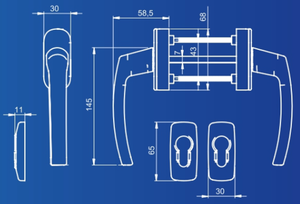 Ensemble de poignées de porte Jumbo Milano avec rosaces - Product Image 2