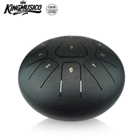 12 Inch 11 Notes Carbon Steel Tongue Drum Handpan Percussion Instrument with Mallet Bag Gloves Music Book for Meditation Yoga