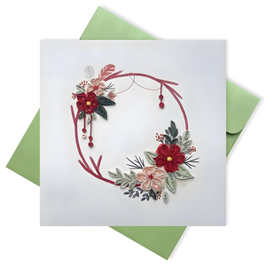 Carte-cadeau en papier VietnamCrafts faite à la main avec un élégant motif floral texturé en 3D et un design personnalisé - Product Image 5