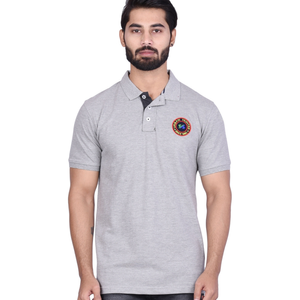 Camiseta informal de 100% algodón con cuello Polo para hombre, patrón sólido con bordado, tela de punto antibolitas, técnicas teñidas para prendas - Product Image 1