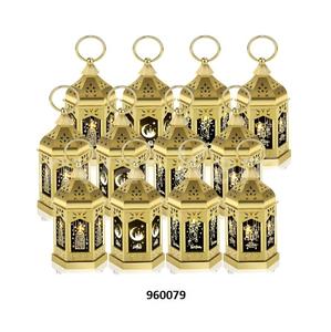 Linterna de metal antiguo de vidrio múltiple con base cuadrada marroquí para uso en fiestas de bodas - Product Image 5