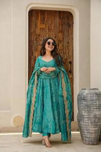 ผ้าไหมพิมพ์ลาย anarkali ออกแบบล่าสุด - Product Image 3