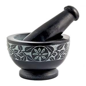 Traditional Ayurvedic Marble <b>Mortar</b> And Pestle With Heavy Construction Perfect For Natural Remedy Preparation And Use - Product Image 5