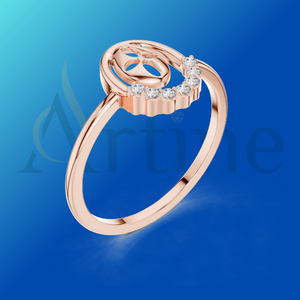 18K Customized Name <b>Initial</b> <b>Ring</b> in Silver or Gold - Product Image 1