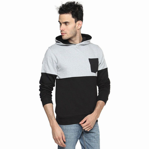 Dernière arrivée 2025 Hoodies pour hommes en couleur grise et noire Sweats à capuche Slim Fit à manches longues avec poches avant Service OEM - Product Image 3